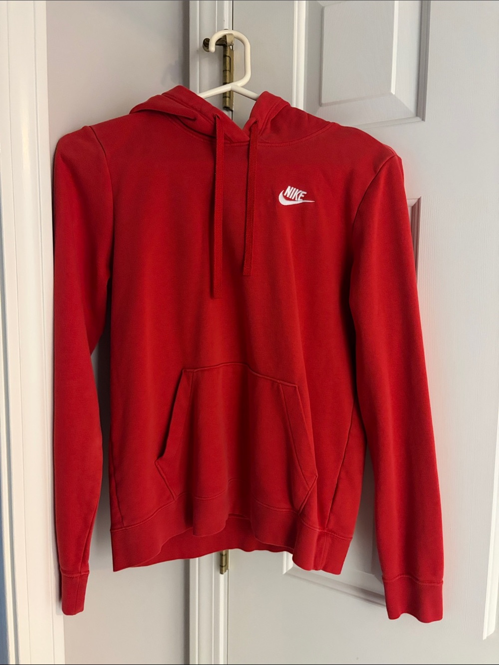 Nike Red Pullover Hoodie with White Logo